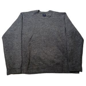 Gap‎ Crewneck Sweater Mens 2XL Grey Faux Wool Acrylic Stretch